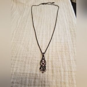 Dark Grey Necklace with Light Purple Pendant